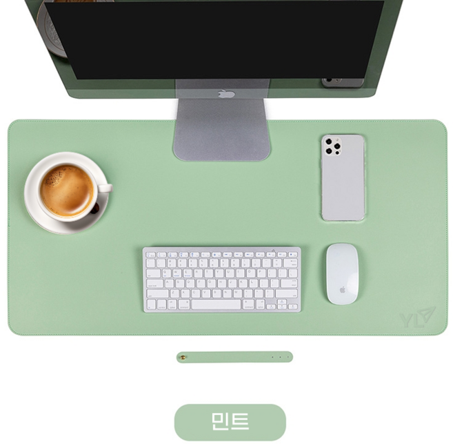 락톡마켓 가죽 데스크매트 대형 책상 논슬립 컴퓨터 마우스패드 장패드 데스크깔개 커버 80 100 120cm, 민트