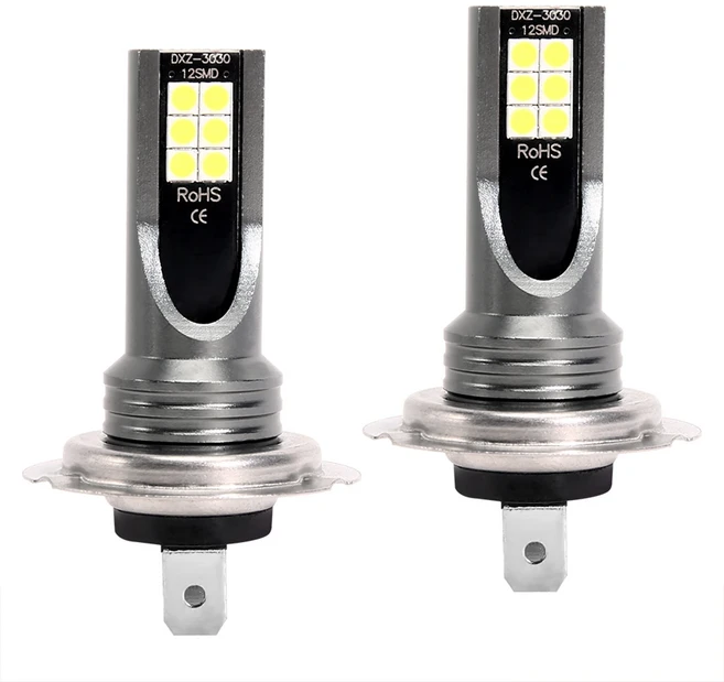 2Pcs H7 LED 헤드 라이트 전구 6000K 100W Led 안개 램프 높은 전원 자동차 전조등 자동 오토바이, 800lm 2PCS