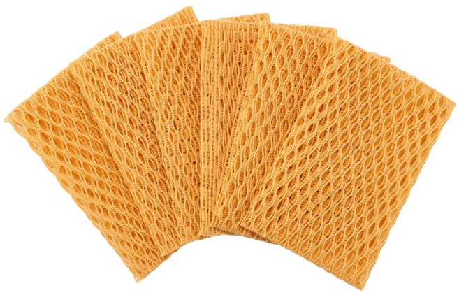 콘실 옥수수 생분해 부드러운 식기 수세미 멀티층 6매 베이지, 1세트, 6개입