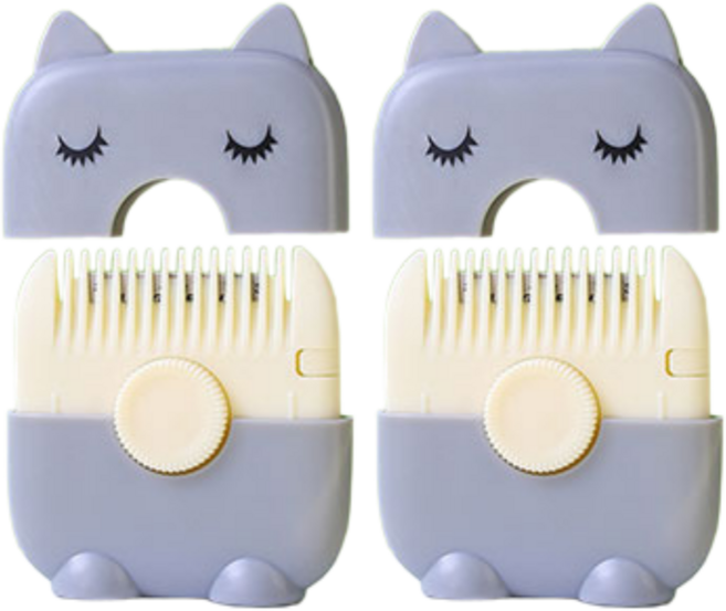 땅떼아 휴대용 앞머리가위 셀프 커팅빗, 2개, 그레이