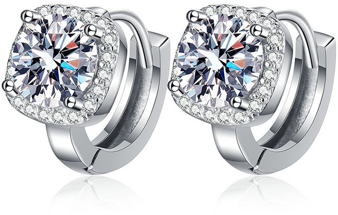 모이사나이트 (D컬러 VVS1 Excellent Cut GRA 정품인증서) 0.5 1캐럿 원터치 링 귀걸이 ME007