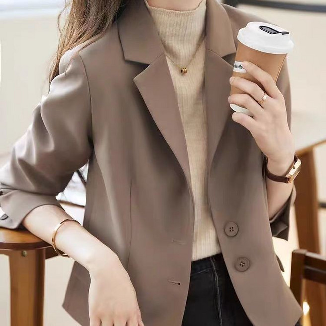 春秋新款女裝氣質西裝外套 簡約休閒職業西服上衣