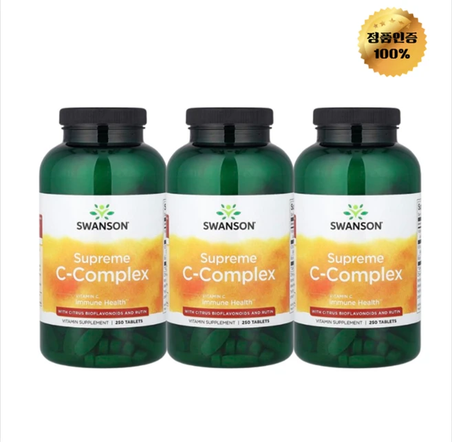 2+1 스완슨 수프림 비타민C 복합체 감귤류 바이오플라보노이드 루틴 함유 250정, 3개, 250회분 - 쿠팡