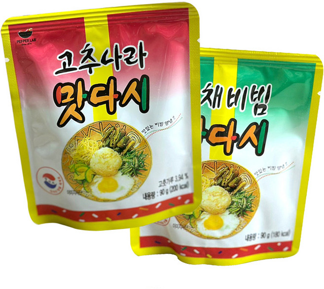 추억의 맛다시 (90g) (고추나라 7개+산채비빔 7개) 볶음고추장 양념, 14개, 90g