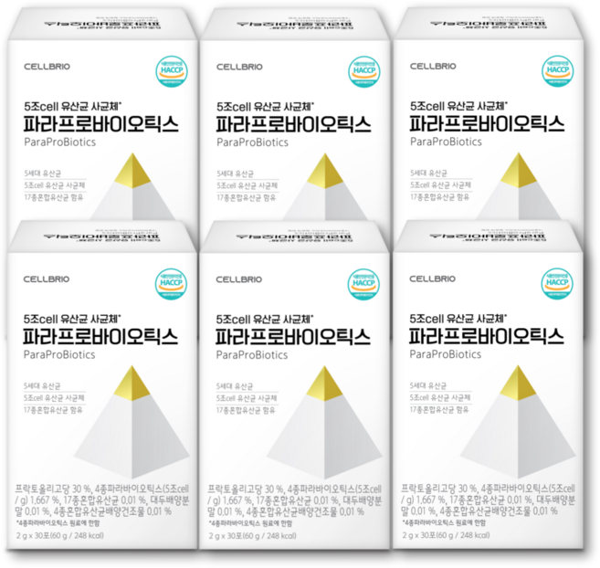 5세대 5조셀유산균 파라프로바이오틱스 (6박스 6개월분), 60g, 6개