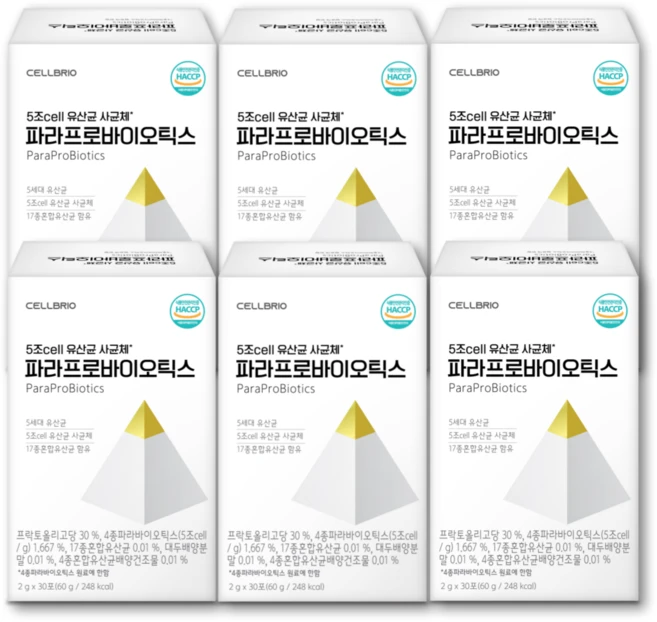 5세대 5조셀유산균 파라프로바이오틱스 (6박스 6개월분), 60g, 6개 - 쿠팡