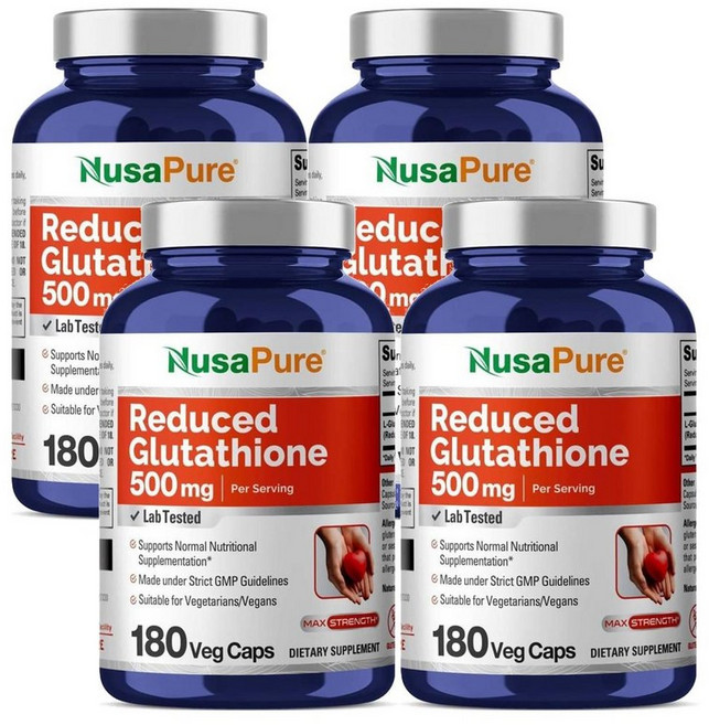 Nusapure 누사퓨어 리듀스드 클루타치온 500mg 캡슐 캡슐 180정, 4개