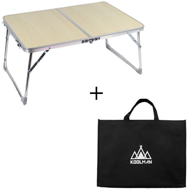 KOOLMAN(쿨맨) 다용도 캠핑 미니 테이블, 미니 폴딩 테이블 - 라이트우드. + 수납가방