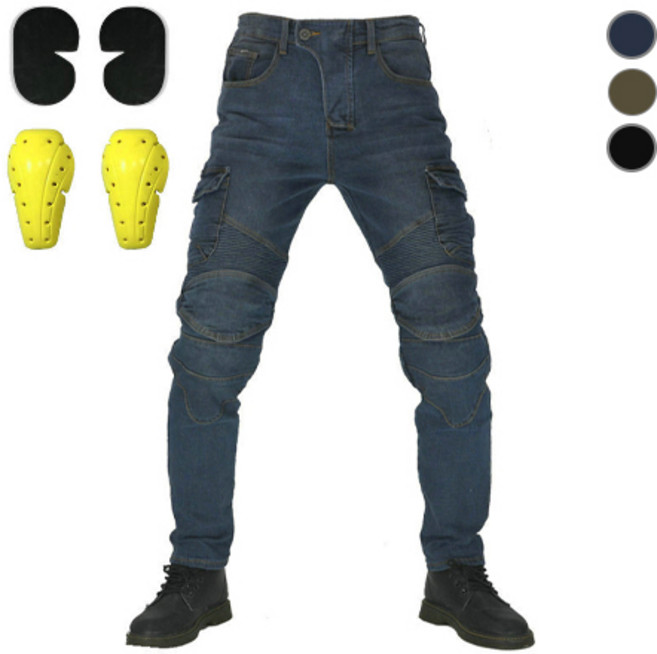 서브22 데님 바이크팬츠 보호대 포함 라이딩진, 블루진