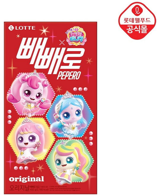 롯데 캐치티니핑 빼빼로 초코 432G(54gx8), 1박스, 432g