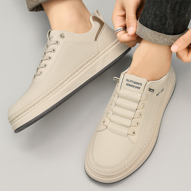 스코프어스 남성 발볼넓은 스니커즈 끈없는 슬립온 운동화