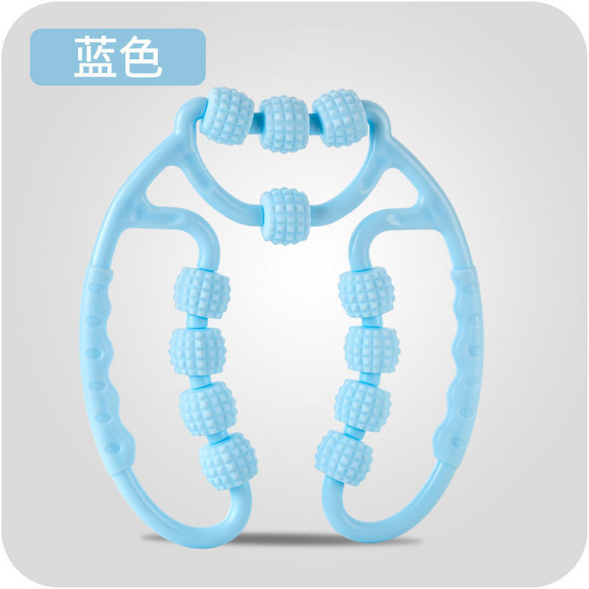 環形腿部按摩器 肌肉放鬆滾輪, 1個, 蓝【11轮进阶款】单排按摩
