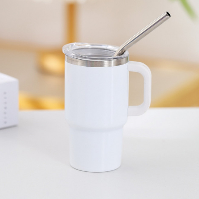 레디박스 캠핑용 감성 손잡이 스텐 소주잔 미니 휴대용 텀블러, 화이트, 1개, 90ml