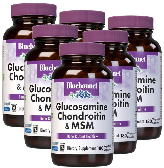 블루보넷 글루코사민 콘드로이친 & 엠에스엠 캡슐 Bluebonnet Glucosamine Chondroitin & MSM, 6개, 180정