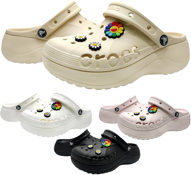 크록스 정품 CROCS 바야 플랫폼 클로그 키높이 여성 슬리퍼 +모아츄 악세세리 포함