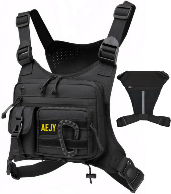 애져요 방수 배달 라이더 조끼, 블랙