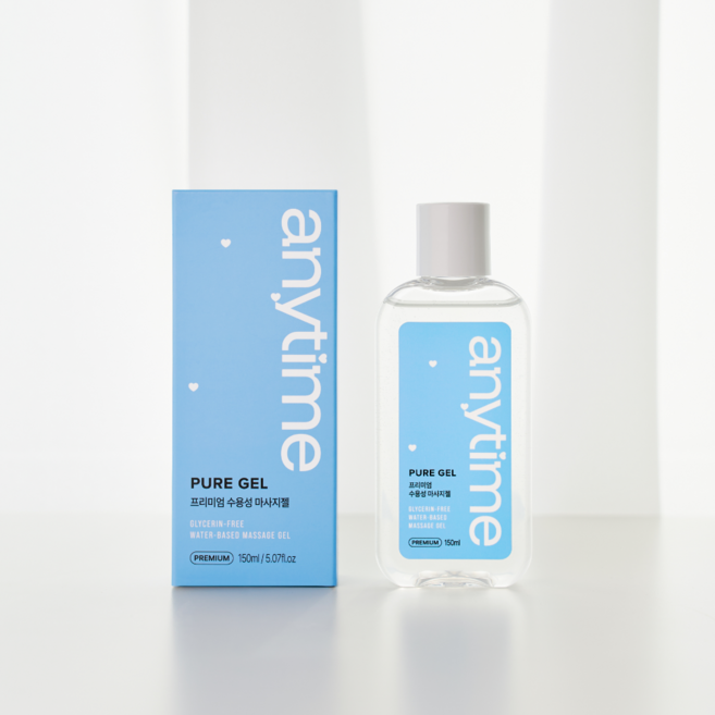 올리브영 입점 글리세린 없는 수용성 러브 젤 제리 바디 마사지 건조 윤활젤 윤활제 질 부부 관계 젤 잴 휴대용 일회용 애니타임 퓨어젤, 150g, 1개