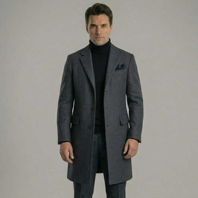 본퀄리티 헤링본 울 코트