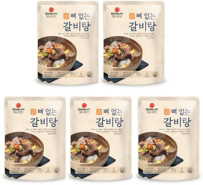 마음담아 뼈없는 왕 갈비탕 소갈비탕 상온보관, 400g, 5개