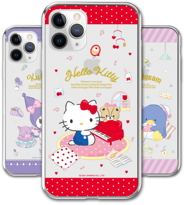 산리오 해피니스룸 젤리 투명케이스 헬로키티 쿠로미 마이멜로디 시나모롤 갤럭시버디3 A156 A155