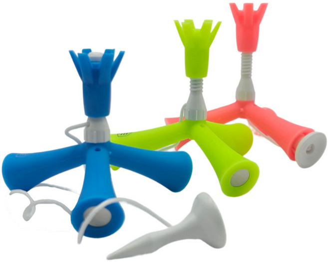 더존 높이조절 골프티 자석 삼발이 무저항 컨트롤 티꽃이 티 50mm, 1개, 오렌지