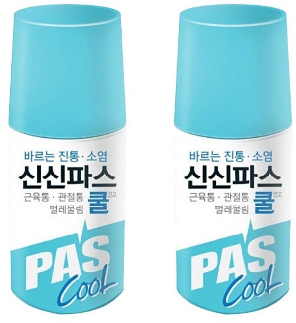 신신제약 대리점전용 롤파스 바르는 진통 소염 연고 쿨파스 물파스 롤온타입, 1세트, 2개입