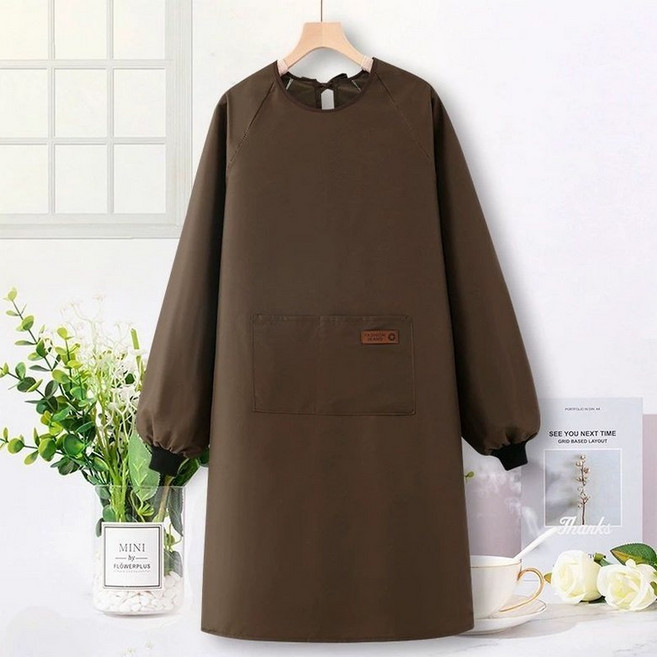 긴팔앞치마 카페 유니폼 방수앞치마 긴팔 앞치마, 1개