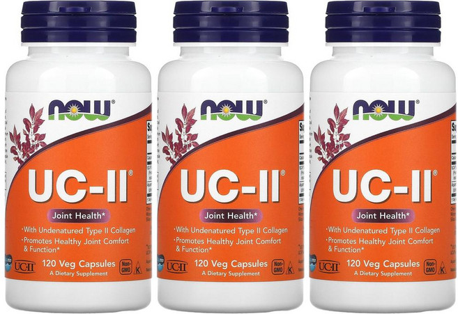 [2+1] Now Foods 나우푸드 UC2 조인트 헬스 120정 UC-II 비변성 제2형 콜라겐 고약사 약들약 베지캡슐 3개, 1개