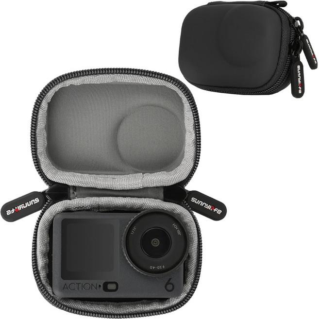 써니라이프 dji 오즈모 액션6/5프로 포터블 미니 케이스 액션캠 바디 카메라 가방 액세사리, 블랙, 액션캠 미니 케이스