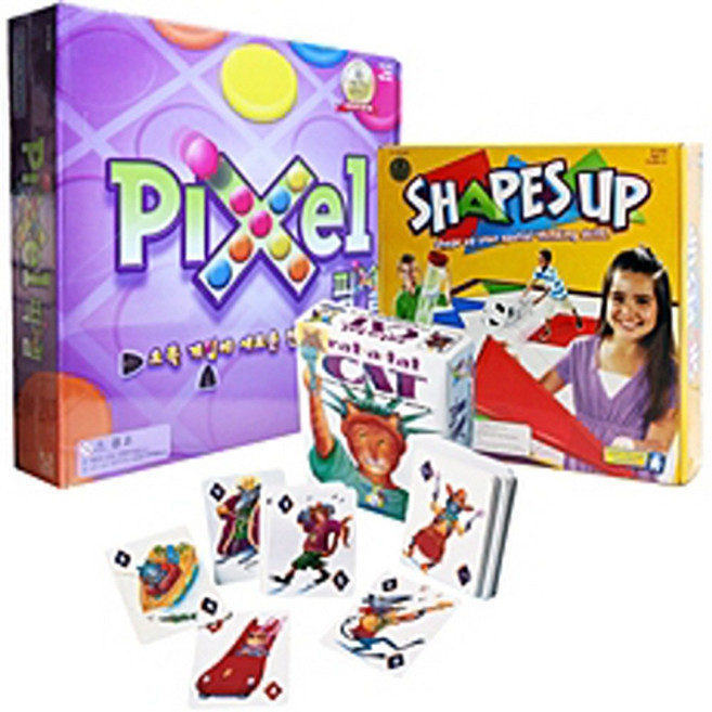 사고력 개발 멘사 게임 (3종) 세트 - 픽셀 쉐입스 업 랫어탯 캣, 단품, 1개