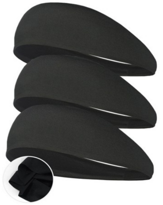 니즈데어 스포츠 와이드 쿨링 기능성 헤어밴드 기획, 3개, 가장찐한블랙