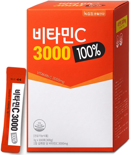 [녹십초] 비타민C 3000 100% (100포), 1개, 300g