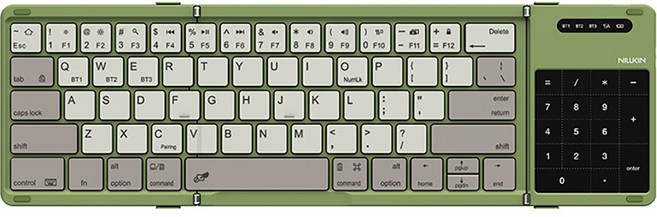 NILLKIN 휴대용 접이식 블루투스 키보드 터치 패드 PC 테블릿 스마트폰, 그린