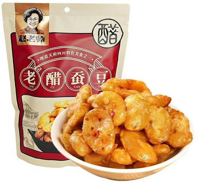 중국간식 노초 잠두 새콤달콤 전통식 볶음 콩 간식 맥주안주, 1개, 500g