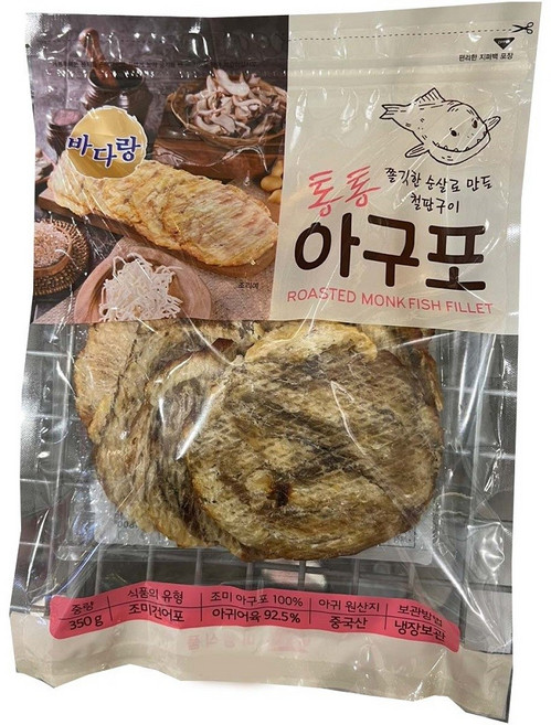 (아이스박스 포장) 코스트코 바다랑 통통 철판구이 아구포 아귀포 350g, 1개
