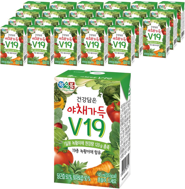 정식품 건강담은 야채가득 야채즙 V19, 145ml, 24개