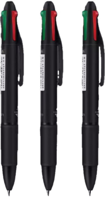 deli 4색 볼펜 0.7mm [제일샵], 3개, 블랙