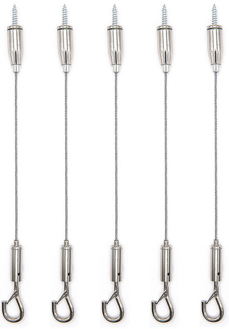 무타공 천장 슬림 와이어 액자 걸이, 5개, 실버