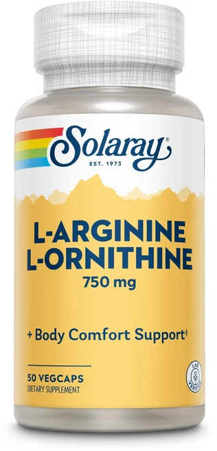 솔라레이 자유 형태 L-아르기닌 및 오르니틴 캡슐 50정 Solaray Free Form L-Arginine and Ornithine Capsules 50 Count, 1개 - 쿠팡