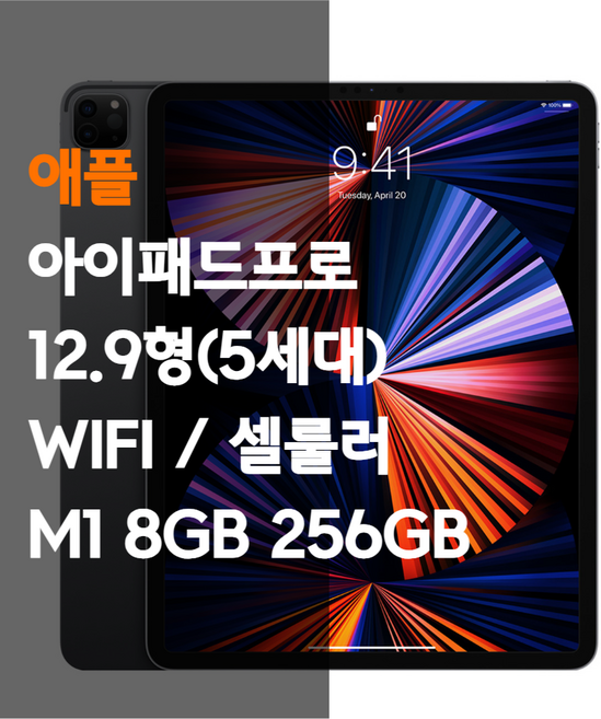 애플 아이패드 프로 12.9형 5세대 M1 8GB 256GB WIFI + 셀룰러 태블릿, Wi-Fi+Cellular, 4세대 6GB A127 셀룰러