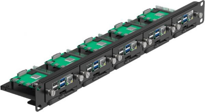 UCTRONICS 19인치 1U 랙마운트 라즈베리 파이용 2.5인치 SSD 브라켓 최대 5개의 파이 54B 보드 수용 전면 분리 가능 캡티브 나사 포함, UCTRONICS 19인치 1U 랙마운트 라즈베리 파이, 1개