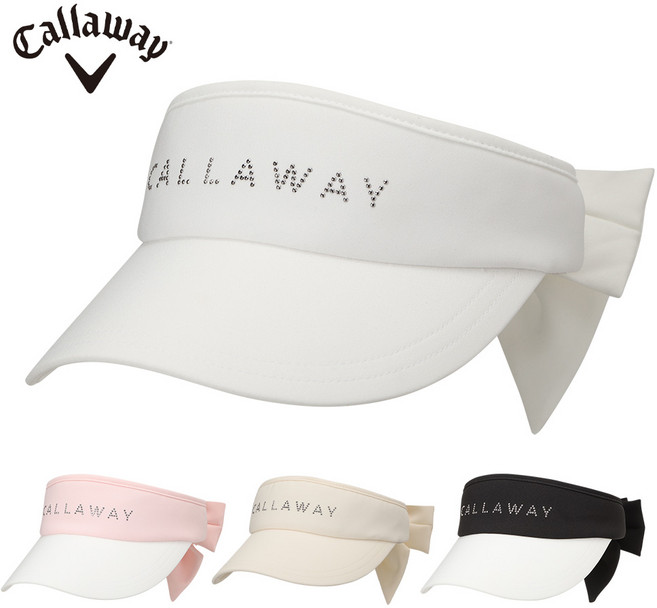 캘러웨이 26 우먼스 크리스탈 바이저 썬캡 여성 골프모자, 블랙