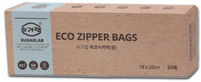 슈가랩 에코지퍼백(중) 10P, 1개
