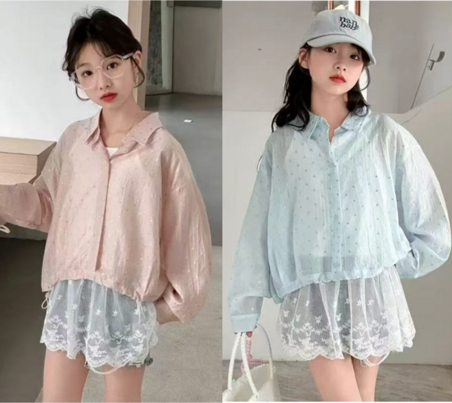 하와즈 2종세트 레이스 끈나시 자외선 차단 셔링바람막이 YX