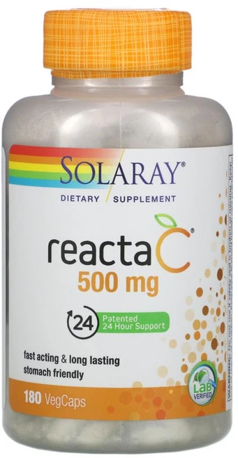 솔라레이 Reacta-C 리엑타C 500mg 180 베지 캡슐 L 트레오네이트 비타민C 칼슘 포함, 1개, 180정 - 쿠팡