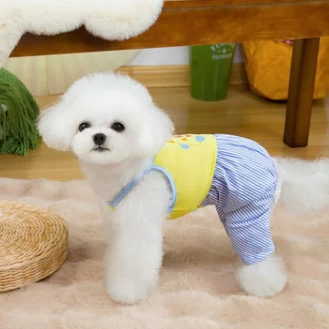 코코스튜디오 강아지옷 봄 여름 쿨소재 도깨비 나시 올인원, 1개, 스카이