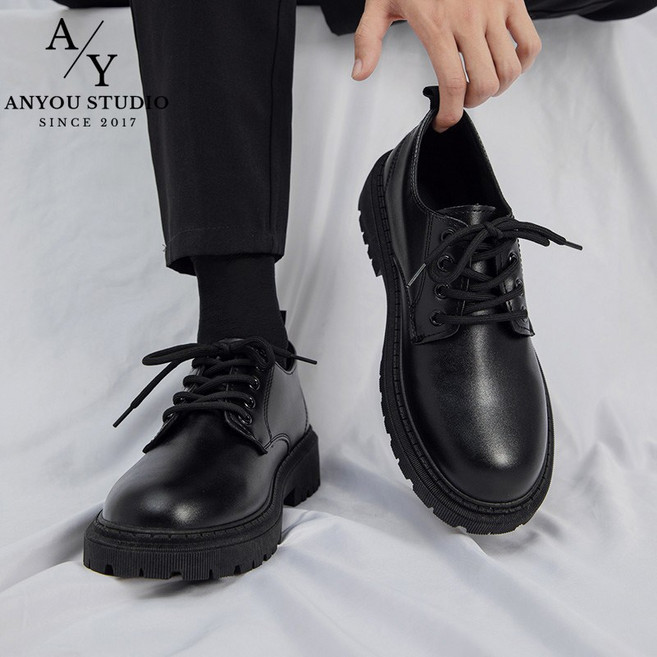 ANYOU 남자 편안한 키높이 무광 구두 더비슈즈 로퍼 4cm