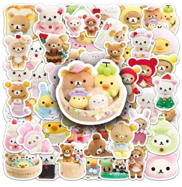 54조각 무중복 리락쿠마 조각스티커 방수스티커 [기타] 산리오 1번