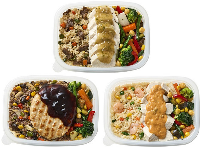 굿스푼 닭한상 맛보기 양많은 닭가슴살 볶음밥 도시락 단백질 슬라이스 조각 스테이크 저당 편의점 도시락, 1.24kg, 1세트, 닭한상 맛보기 3종3팩