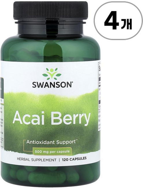 스완슨 아사이 베리 500mg Swanson Acai Berry 500 mg 120정, 4개